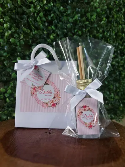 Lembrancinha 40ml Frasco Pet+sacolinha- Aniversário 93 Anos