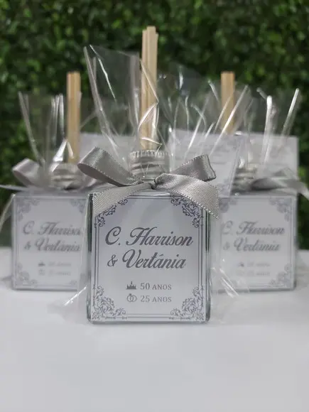Lembrancinha Aromatizador 50ml / Bodas de Prata