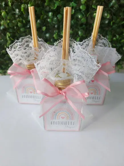 Lembrancinha Aromatizador 50ml / Maternidade Arco-íris Boho