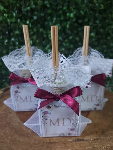 Lembrancinha de Casamento 50ml Floral Marsala