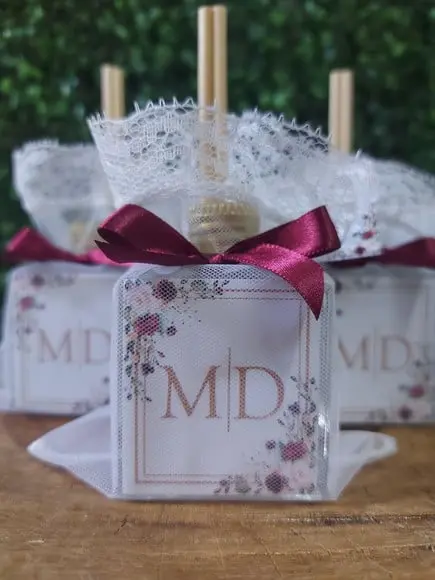 Lembrancinha de Casamento 50ml Floral Marsala