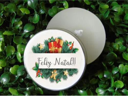 Lembrancinha Latinha com Vela Aromatizada / Natal..