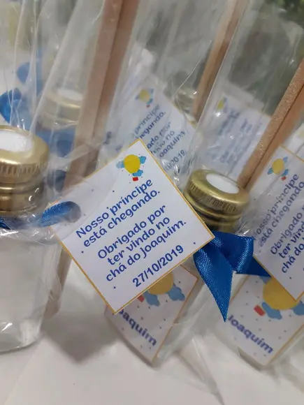 Montado-lembrança Chá de Bebê. 40 ml Frasco Pet - Balão