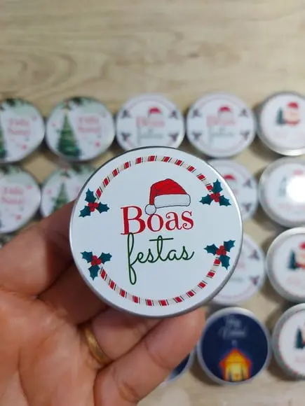 Natal - Latinha com Vela Perfumada - Lembrança