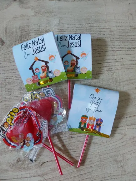 Pirulitos Flopito - Lembrança de Natal Personalizada