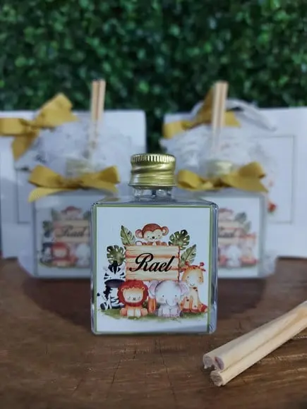 Sacolinha com Aromatizador 50ml/ Safari Baby / Lembrancinha