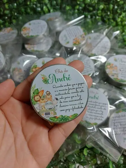 Vela Perfumada na Latinha / Lembrança Safari Baby