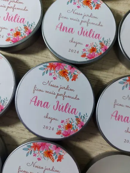 Vela Perfumada na Latinha / Lembrancinha Floral