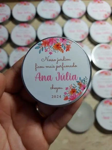 Vela Perfumada na Latinha / Lembrancinha Floral
