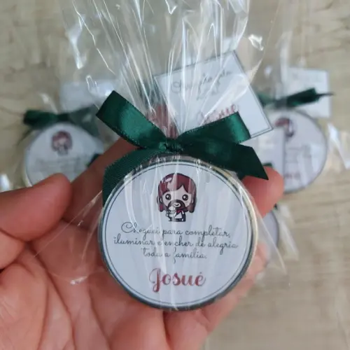 Vela Perfumada na Latinha. Lembrancinha Nascimento. Jesus