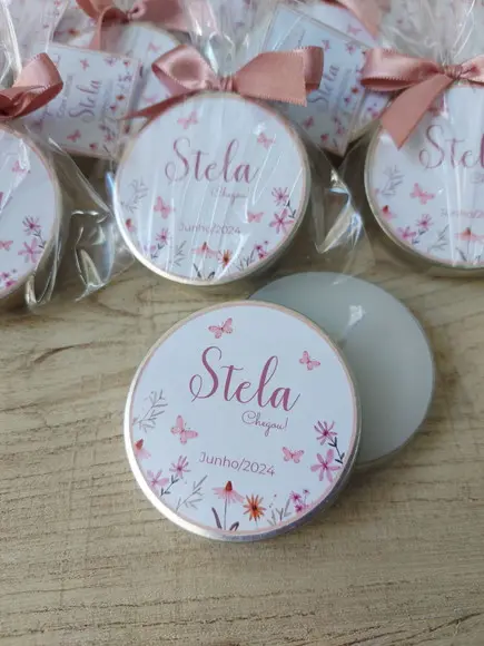 Vela Perfumada na Latinha. Lembrancinha para Maternidade