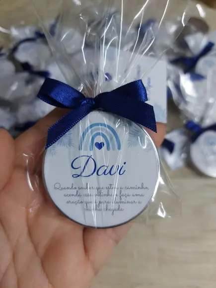 Vela Perfumada na Latinha/arco-íris Boho Menino