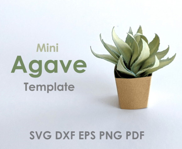 Agave Planta 4 Miniatura 3d Dollhouse Dxf Eps pdf Svg Png