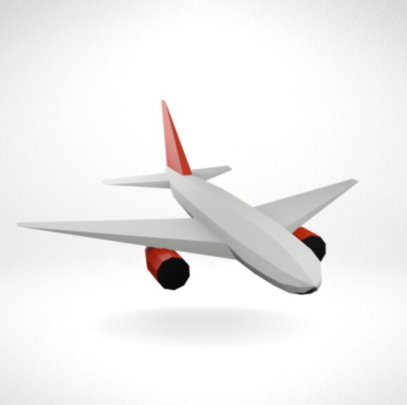 Avião 3d - Arquivo de Corte Low Poly 3d (em Pdf, Dxf, Svg)
