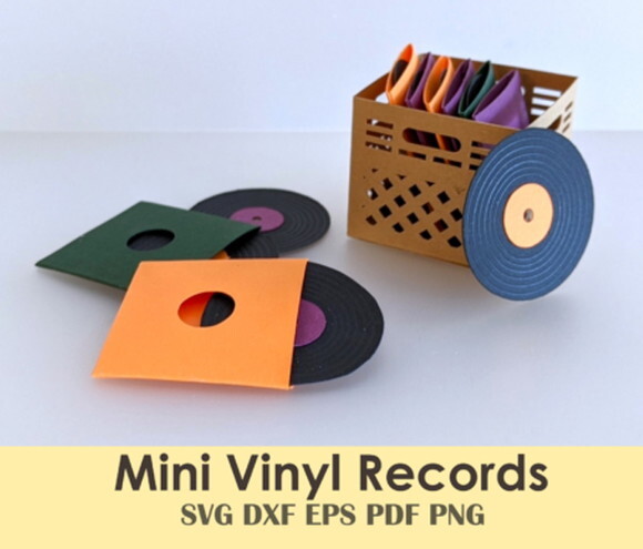 Caixote de Discos Miniatura 3d Dollhouse Dxf Eps pdf Svg Png