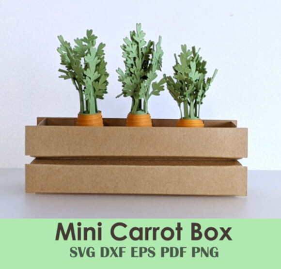 Caixote de Cenouras Miniatura 3d Dollhouse Dxf Eps pdf Svg