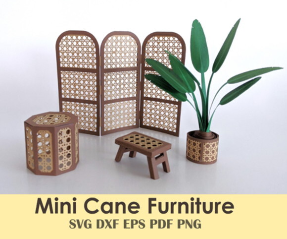 Coleção Móveis em Miniatura 3d Dollhouse Dxf Eps pdf Svg Png