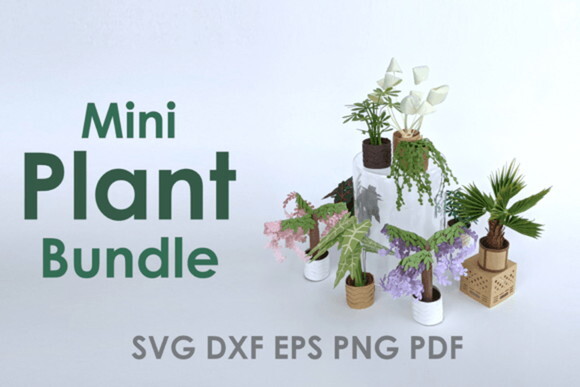 Coleção Plantas Miniatura 3d Dollhouse Dxf Eps pdf Svg Png