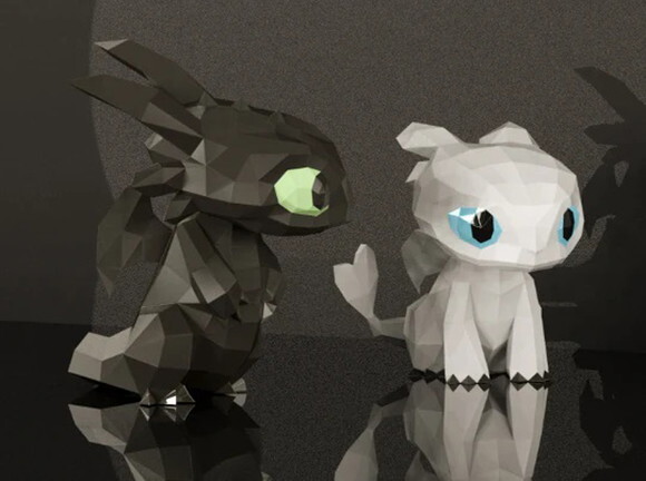 Filme Treinar Dragão - Arquivo de Corte Low Poly 3d (em Pdf)