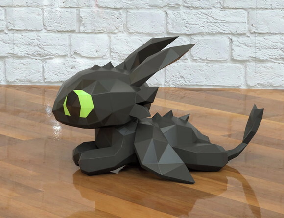 Filme Treinar Dragão - Arquivo de Corte Low Poly 3d (em Pdf)