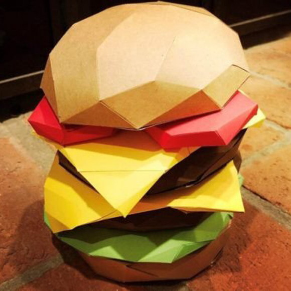 Hamburguer Grande - Arquivo de Corte Low Poly 3d (em Svg)
