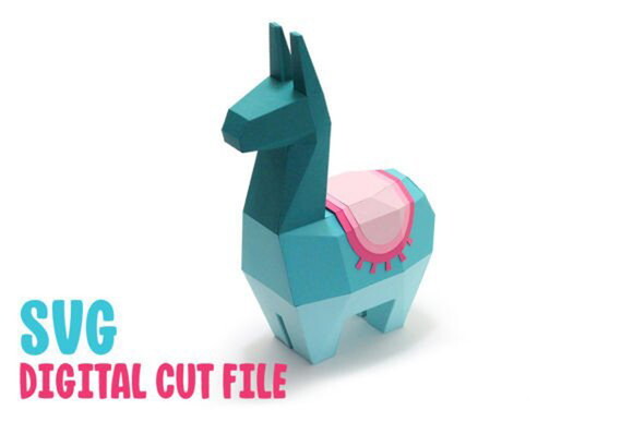 Lhama Alpaca - Arquivo de Corte Low Poly 3d (em Dxf, Svg)