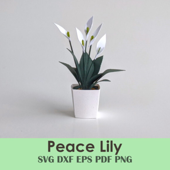Lírio Planta 18 Miniatura 3d Dollhouse Dxf Eps pdf Svg Png