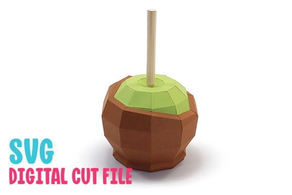 Maçã do Amor - Arquivo de Corte Low Poly 3d (em Dxf, Svg)