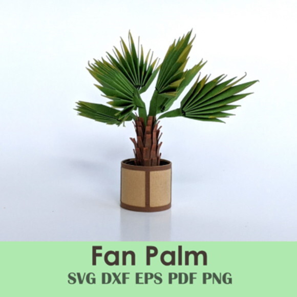 Palmeira Planta 17 Miniatura 3d Dollhouse Dxf Eps pdf Svg