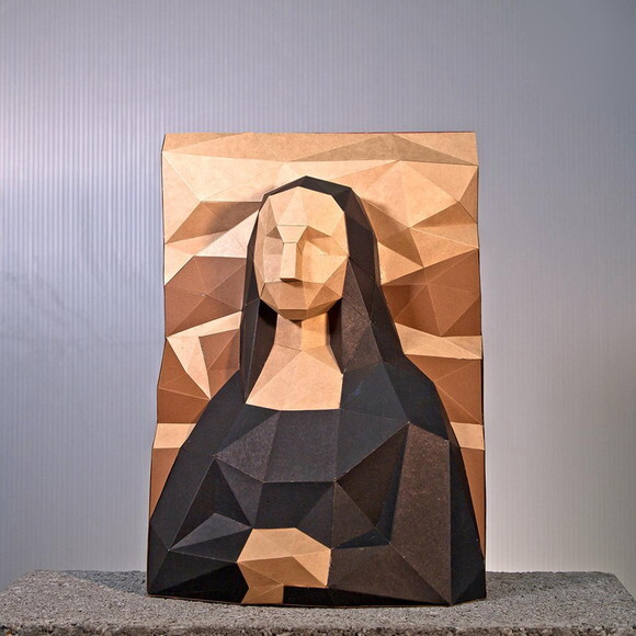 Quadro Monalisa - Arquivo de Corte Low Poly 3d (em Pdf)