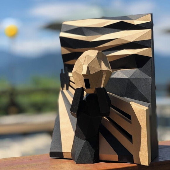 Quadro o Grito - Arquivo de Corte Low Poly 3d (em Pdf)