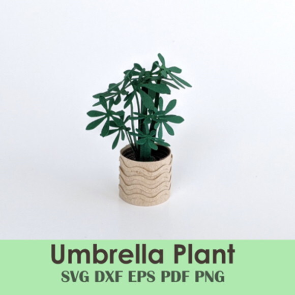 Umbrella Plant 21 Miniatura 3d Dollhouse Dxf Eps pdf Svg Png