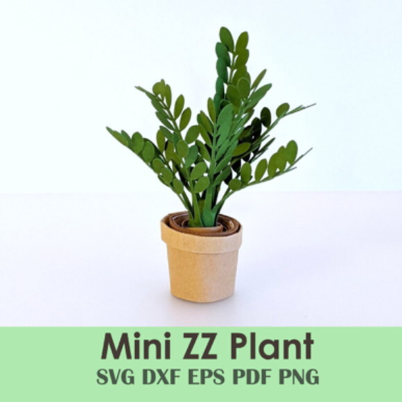 Zamioculca Planta 15 Miniatura 3d Dollhouse Dxf Eps pdf Svg