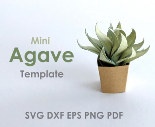 Agave Planta 4 Miniatura 3d Dollhouse Dxf Eps pdf Svg Png