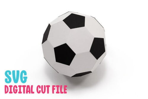 Bola de Futebol - Arquivo de Corte Low Poly 3d (em Dxf, Svg)