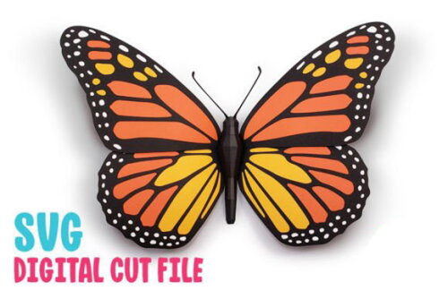 Borboleta - Arquivo de Corte Low Poly 3d (em Dxf, Svg)