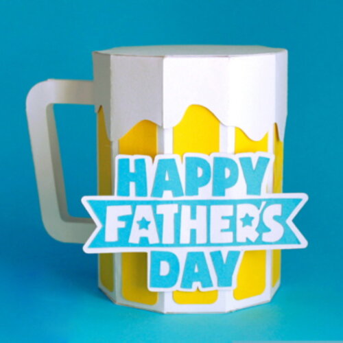 Caneca Dia Pais - Arquivo de Corte Low Poly 3d (em Dxf, Svg)