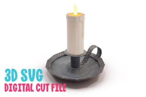 Castiçal Vela - Arquivo de Corte Low Poly 3d (em Dxf, Svg)