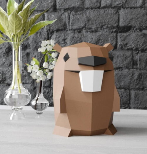 Castor Beaver - Arquivo de Corte Low Poly 3d (em Pdf)