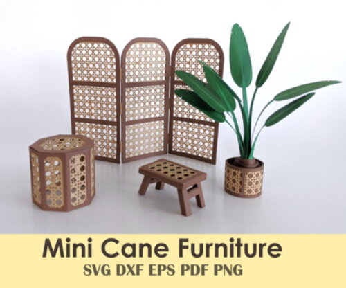 Coleção Móveis em Miniatura 3d Dollhouse Dxf Eps pdf Svg Png