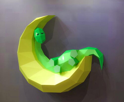Dino Baby na Lua - Arquivo de Corte Low Poly 3d (em Pdf)