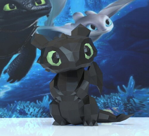Filme Treinar Dragão - Arquivo de Corte Low Poly 3d (em Pdf)