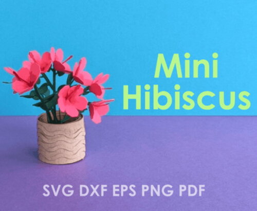Hibisco Planta 9 Miniatura 3d Dollhouse Dxf Eps pdf Svg Png