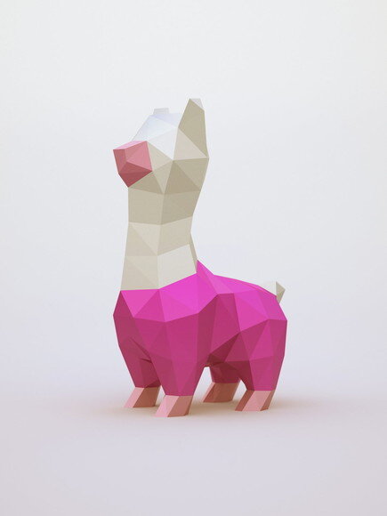 Lhama Alpaca - Arquivo de Corte Low Poly 3d (em Pdf)