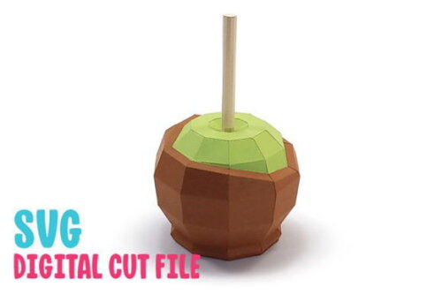 Maçã do Amor - Arquivo de Corte Low Poly 3d (em Dxf, Svg)