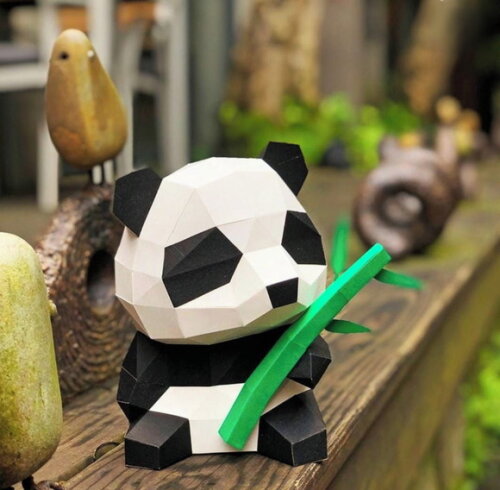 Panda Pandinha - Arquivo de Corte Low Poly 3d (em Pdf)