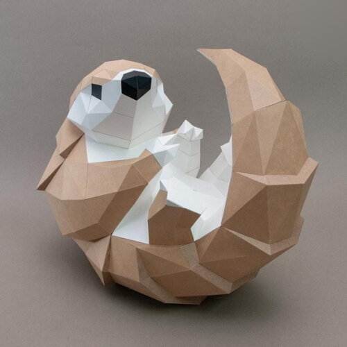 Pangolim - Arquivo de Corte Low Poly 3d (em Pdf)