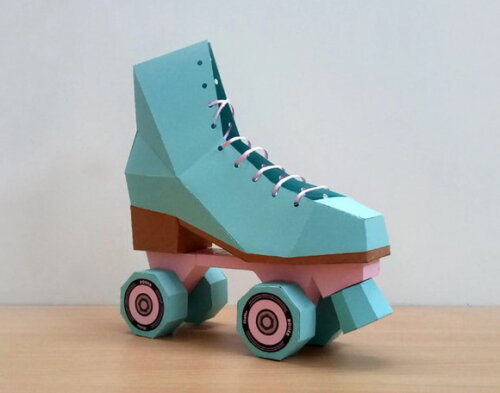 Patins 80s - Arquivo de Corte Low Poly 3d (em Pdf, Svg, Dxf)