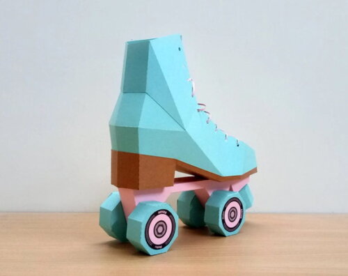 Patins 80s - Arquivo de Corte Low Poly 3d (em Pdf, Svg, Dxf)