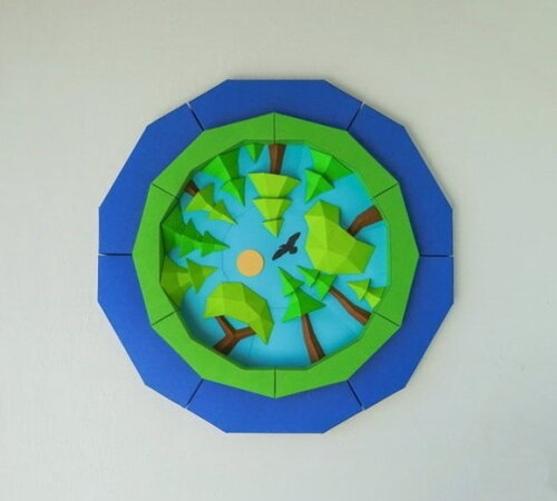 Quadro Natureza - Arquivo de Corte Low Poly 3d (em Pdf)